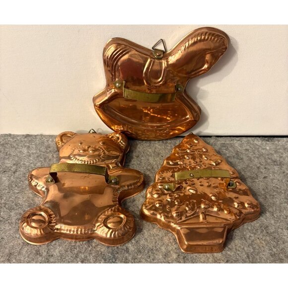 Set of 3 Vintage Hi-Mark Copper Cookie Cutters  # 3020 - Picture 1 of 5